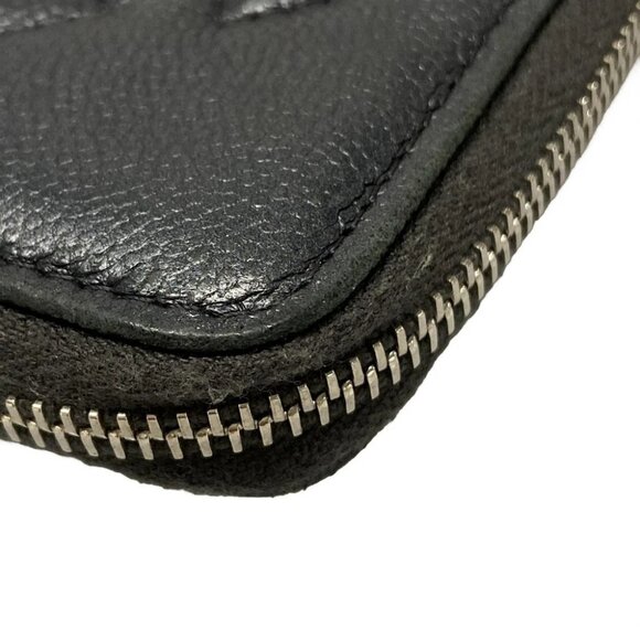 Auth CHANEL Matelasse Dark Gray Lambskin Coin Case - Picture 5 of 10
